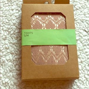 Urban Outfitters Pale Pink Lace Tights